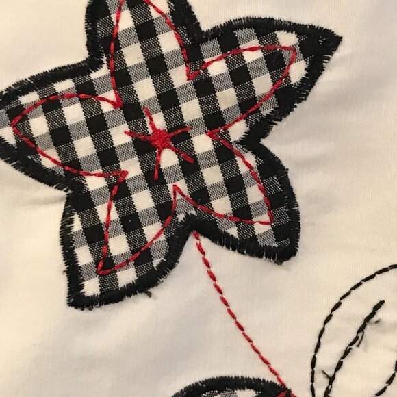 VTG Cowgirl jacket women's 10 black gingham/white retro country western floral - Picture 4 of 11